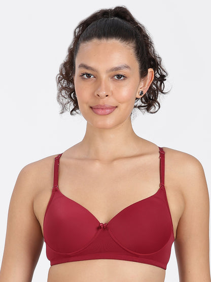 Maroon Flawless Fit Ultra-Comfort Padded Bra
