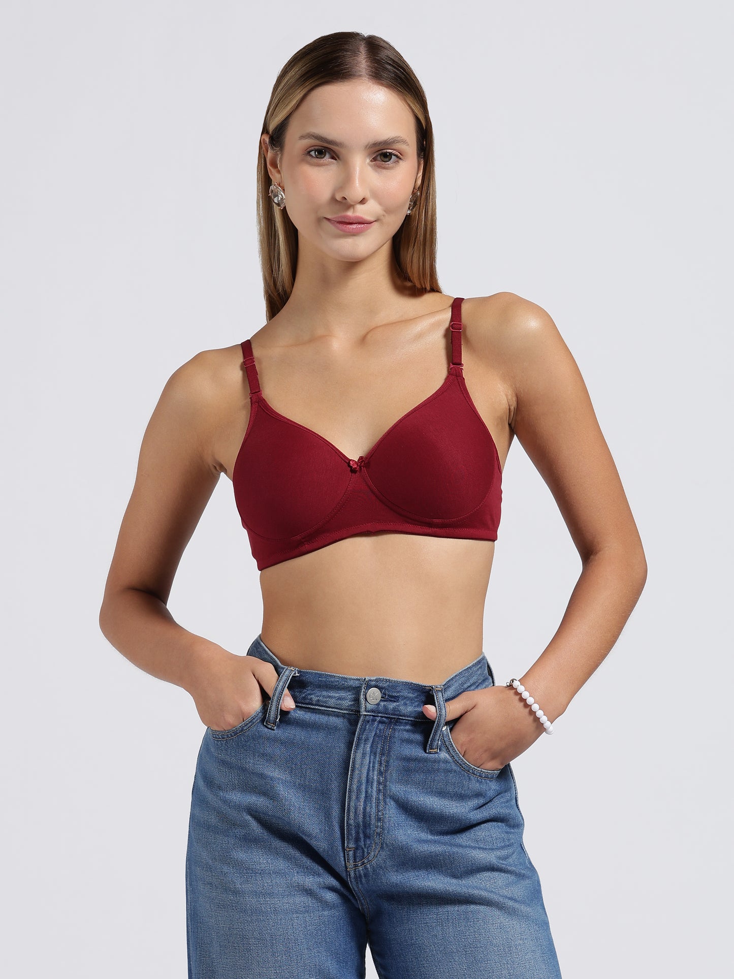 Maroon Cloud Fit Lightly Padded Bra