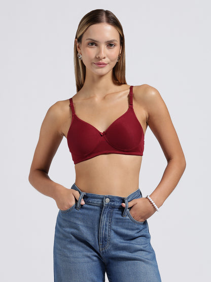 Maroon Cloud Fit Lightly Padded Bra