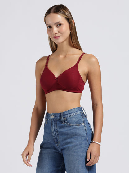 Maroon Cloud Fit Lightly Padded Bra
