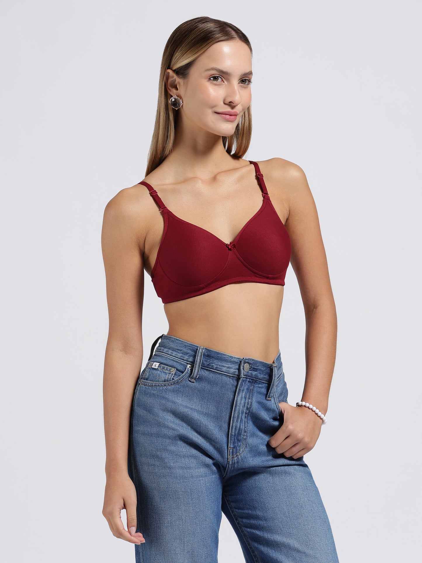 Maroon Cloud Fit Lightly Padded Bra
