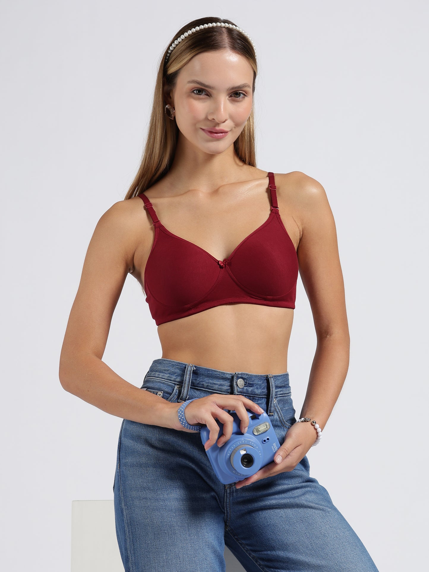 Maroon Cloud Fit Lightly Padded Bra