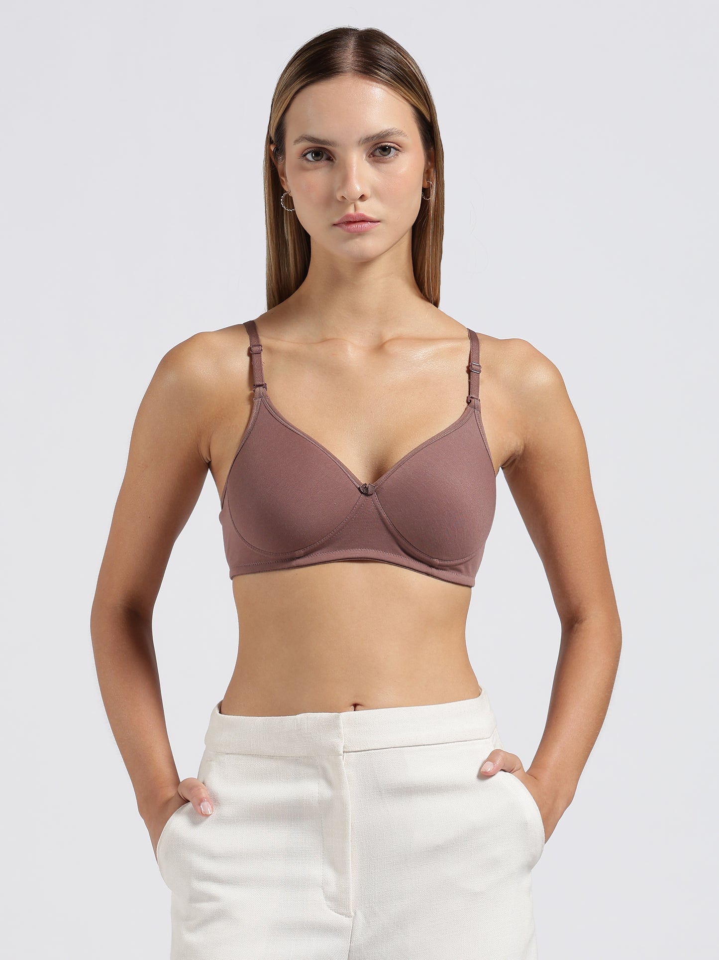 Dusty Brown Cloud Fit Lightly Padded Bra